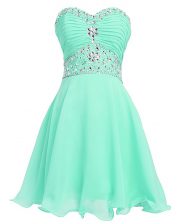  Apple Green Dress for Prom Prom and Party with Beading and Belt Sweetheart Sleeveless Lace Up