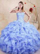  Floor Length Lavender Quinceanera Gowns Sweetheart Sleeveless Lace Up