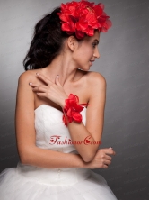 Red Hand Made Flowers Taffeta Headpieces and Wrist Corsage JDZH033FOR