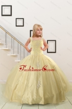 On Sales Appliques Little Girl Dress for 2015 XFLG823FOR 