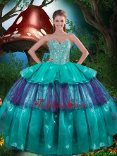 Perfect Sweetheart Beaded Quinceanera Dresses with Ruching for 2016  Fall QDDTA82002FOR