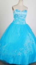 The Most Popular Ball Gown Strapless Floor-length Baby Blue Quinceanera Dress X0426035